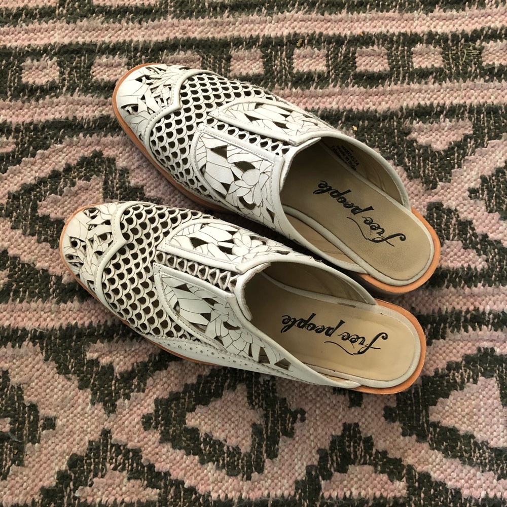 Free People Leather Slides Mules